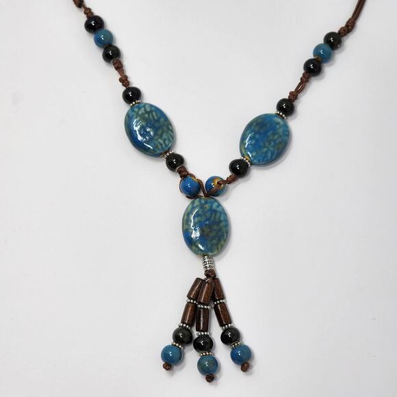 Ocean Breeze Boho Statement Necklace - Picture 3 of 6